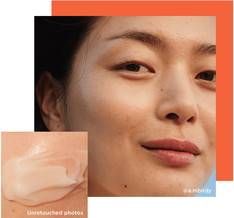 Orange coloured background, Model combination skin, Texture on skin mask